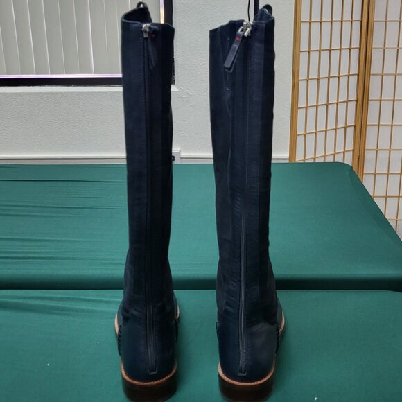 Ellen Degeneres leather wide calf navy blue tall knee high boots size 11 M EUC - Picture 4 of 8